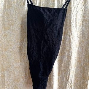 Women's black one piece bathing suit
